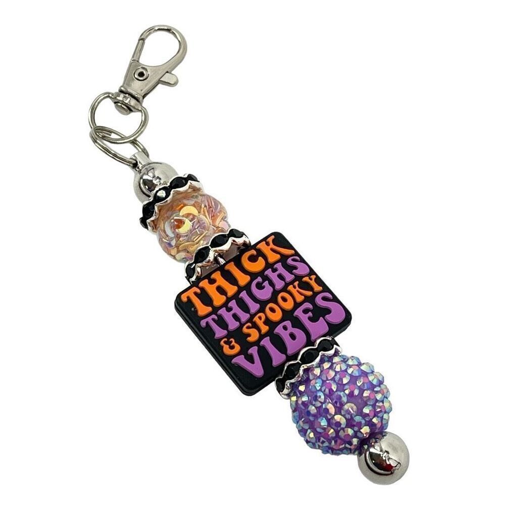 Keychain purse charm Beaded Keychain For Women, Bar Keychain, Silicone bead keyc